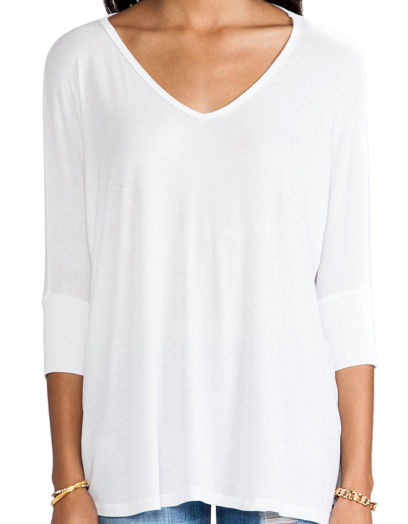 Michael Lauren Dylan 3/4 V-Neck Draped Tee - SWANK - Tops - 7